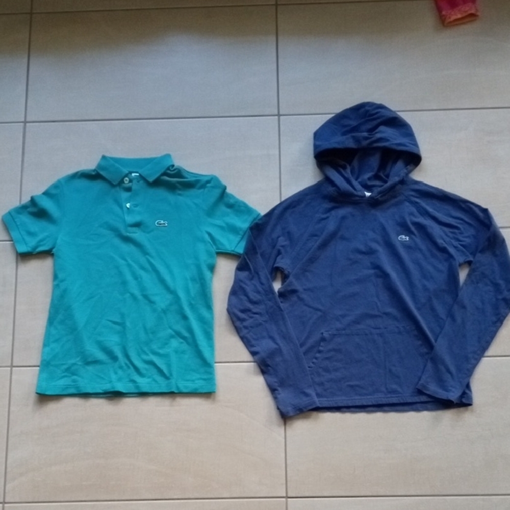 Lacoste Kids Teal Polo & Navy Hoodie Set